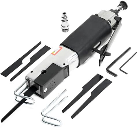 Kit de sierra recíproca neumática, herramientas de sierra neumática para cortar metal con 6 hojas de 24T y 32T, sierra eléctrica de mano para metal, sierra de sable de aleación de aluminio resistent