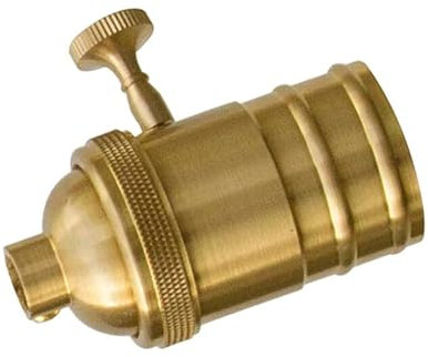 Portalámparas retro de bronce E27 con interruptor. Ideal para dar un toque clásico y elegante a tu espacio, combinando un diseño nostálgico con funcionalidad moderna.