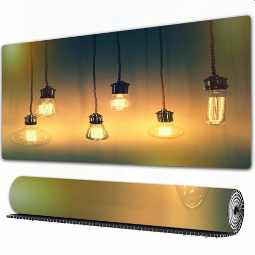 FEHWI Mauspad 80×30 cm Verlängertes großes Mauspad Schreibtischauflage,Industrielles Dekor, lebendiges Originalkonzept für Retro-Ausstattung für D,genähte Kanten Gaming Mauspad,rutschfeste Gummibasis