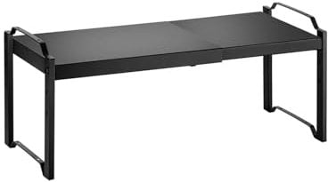 Wintem Ausziehbares Küchenregal aus Metall, platzsparender Organizer mit verstellbaren Einlegeböden für Schrank und Speisekammer, Kapazität 10 kg