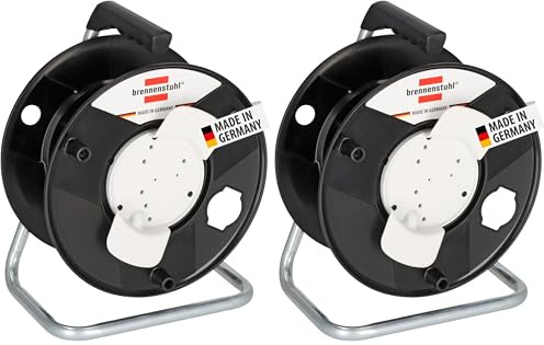 Brennenstuhl Garant Aufbewahrungstrommel leer (aus Spezialkunststoff, Made in Germany) schwarz (Packung mit 2)
