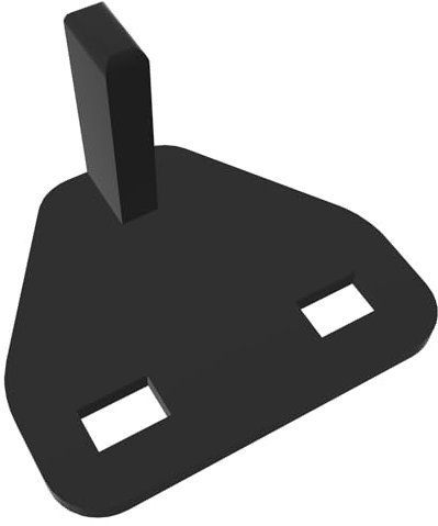 UK Mains AC Adaptor Plug Earth Pin Repair Kit - Replacement Ground Pin, Black Triangle Plate for Broken or Missing Pins - By Print It