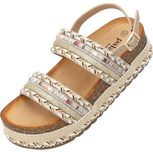 Palado Damen Sandaletten Aifate by Sila Sahin - bequeme Sandalen mit Plateau-Sohle - elegante Pantoletten - modische Sommerschuhe