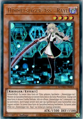 Himmelsjäger-Ass - Raye - MAMA-DE004 - Ultra Rare - 1. Auflage - Deutsch - Yugioh - Magnificent Mavens - mit RC-Fieldcenter