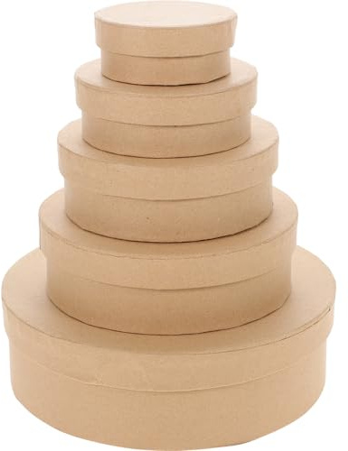 Runde Geschenkbox mit Deckel, 5 Stück, aus Karton für Süßigkeiten