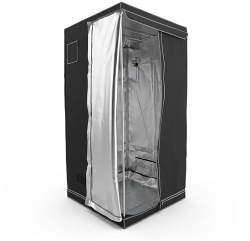 The Pure Factory | Armario de Cultivo Medio | Pure Tent Vers 2.0 | 80X80X180 cm | Ideal para Cultivo Interior de Plantas | Control de Luz Efectivo | Lona Impermeable | Estructura de Ventilación
