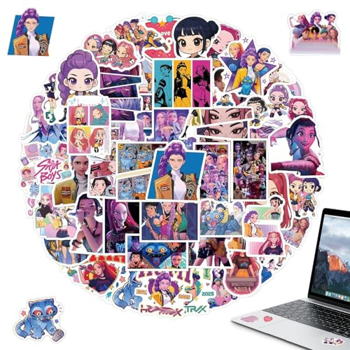 110 Stück K-p0p Stickers, Wasserdichte Anime Merch Stickers, Anime Movie Aufkleber, Kp0p Aufkleber Set, für Laptop, Wasserflaschen, Skateboard