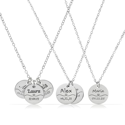Made by Nami Personalisierte Kette mit Buchstaben Gold Silber Rosé 40 + 5 cm aus 316L Edelstahl Personalisierte Geschenke Frauen Kette mit Namen, Symbol oder Wunschgravur