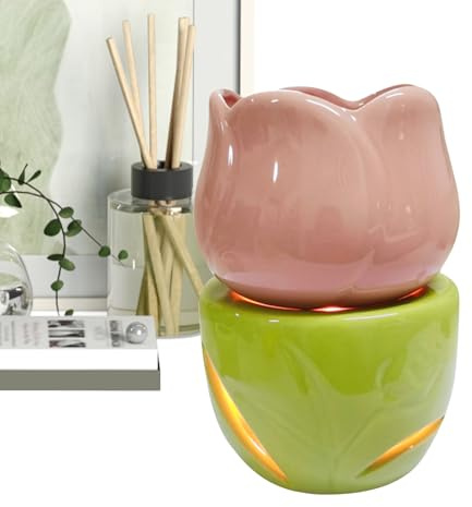 Wachserhitzer Tea Light - Diffusor für Chic in Blumenform, Keramik-Ölbrenner, robustes Werkzeug zum Schmelzen von Düften | Einzigartiger Duftwärmer mit Teelöffel für die