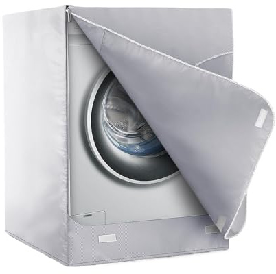 Washer Covers for Outside - 3 Sided Waterproof Dustproof Protection, Front Loading Machine Cover for Bathrooms Kitchens Laundry Garden Terraces Dormitory Apartment Fall Winter Summer