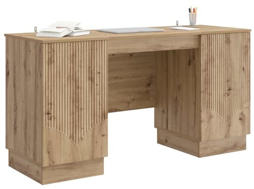 vidaXL Schreibtisch Artisan-Eiche 142,5 x 50 x 75 cm Holzwerkstoff, Moderne Wohnzimmermöbel, rechteckig, vielseitig, viel Stauraum, anpassbar für lebendige Räume