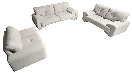mb-moebel Polstergarnitur Sofa Set 3er & 2er & Sessel 3-2-1 Wohnlandschaft 3-Sitzer und 2-Sitzer Möbel Set - ENZO (Creme)