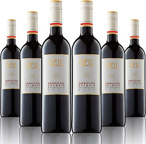 6 Flaschen Dornfelder Rotwein 2021 | lieblich/süß | Ökonomierat Johann Geil Erben | Rheinhessen | Deutscher Wein
