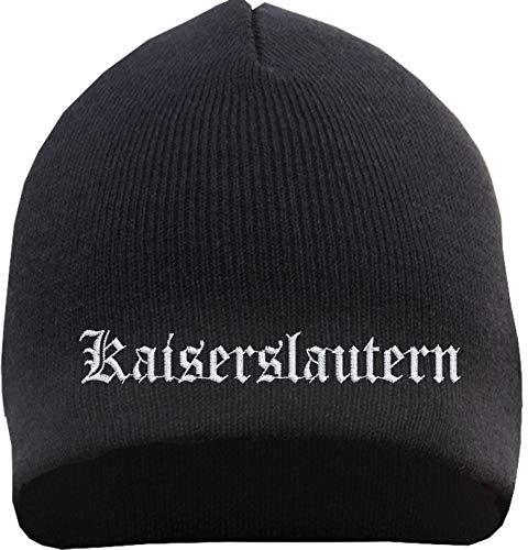 HB_Druck Kaiserslautern Beanie Mütze - Altdeutsch - Bestickt - Strickmütze Wintermütze Einheitsgröße Schwarz