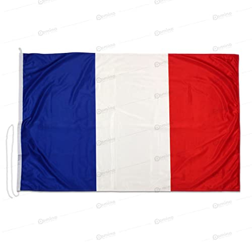 Bandiera Francia 225x150 cm in tessuto nautico antivento da 115g/m², bandiera Francese 225x150 lavabile, bandiera della Francia 225x150 con cordino,doppia cucitura perimetrale e fettuccia di rinforzo