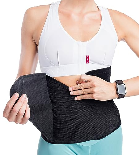 REVÉE Fascia Addominale Post-Operatoria h26 cm - Binder per Terapia Post-Addominoplastica, Lipoaspirazione, Ernia Addominale, Ernia Ombelicale, Parto Cesareo, Fascia Compressiva Unisex (Nero, XXL)