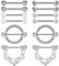 Briana Williams 6 Paar Nippelpiercing Nippelring Nippel Schild Chirurgenstahl 14G 16mm Straight Barbell Baumel Kette Frauen Mädchen