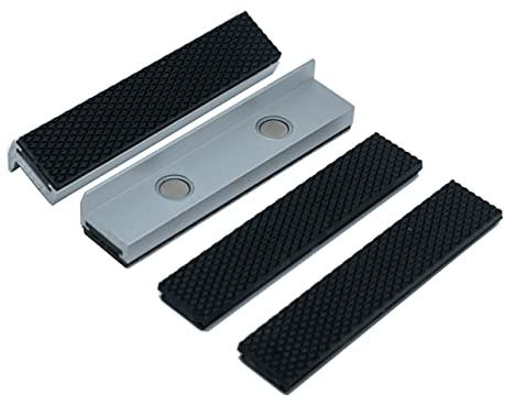 Weiche Schraubstockbacken aus Aluminiumlegierung, Gummi, mit starken Magnetblöcken, verkauft mit extra Ersatzpaar Gummi (12,7 cm)