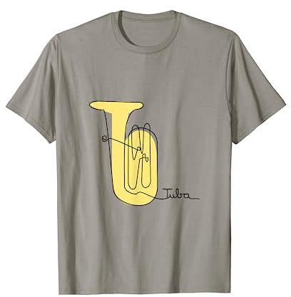 Einzeilige Tuba im Tubistischen Blasmusikdesign T-Shirt