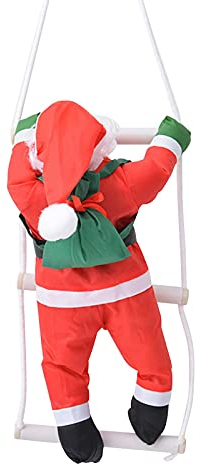 Ardorman Weihnachtsmann Klettert, Christbaumschmuck Weihnachtsmann Kletterseil, Kletternder Nikolaus Auf Seil Leiter Outdoor