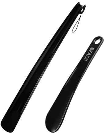 FADII 2 Pack Shoe Horn Long Handled 45cm+22cm Long Shoe Horn-Plastic Shoehorn for Men, Women with Comfort Grip Long Shoe Horns-Flexible Extra Long Shoe Horn for Elderly