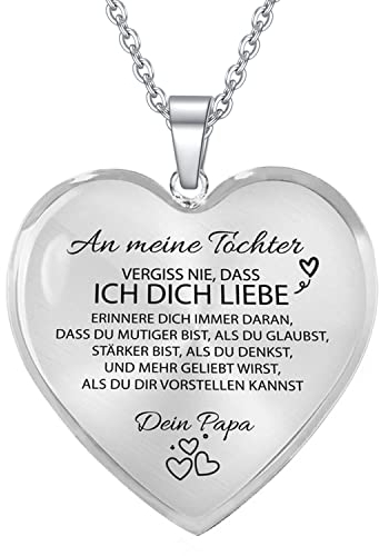 AITENME An Meine Tochter Kette Herz Halskette Silber von Papa