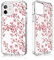 Losvick iPhone 12 Mini Case, Cherry Blossom Design Pattern Transparent Back with TPU Bumper Gel Case Shockproof Protection for iPhone 12 Mini 5.4 Inch
