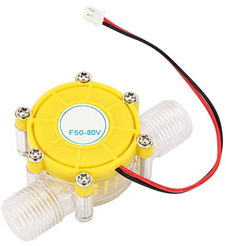 Generatore a Turbina Ad Acqua Micro Generatore Idro Strumento di Ricarica Generatore di Flusso D'acqua di Alimentazione Giallo(F50 80V giallo trasparente)
