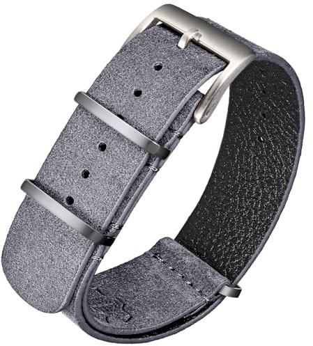 torbollo Wildlederarmband, Einteiliges Militärisches Uhrarmband Vintage Ton 18 20 22mm Ersatzuhrarmband für Männer Frauen