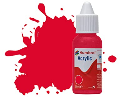 Humbrol Model Paint - DB0238 No 238 Red Arrow - Gloss (14ml), Acrylic Paints for Models, Plastic, Metal, Wood, Glass, Ceramics and More, Acrylic Touch Up Paint - Hobby Paint Bottle for Craft Kits