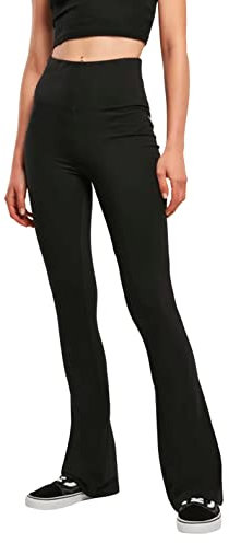 Urban Classics Damen Women's Organic Stretch Jersey Bootcut Leggings Yoga Pants, Schwarz, XL EU