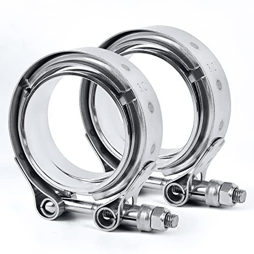 EVIL ENERGY 3.0 Inch V Band Clamp with Flange Male Female Stainless Steel 2Pcs