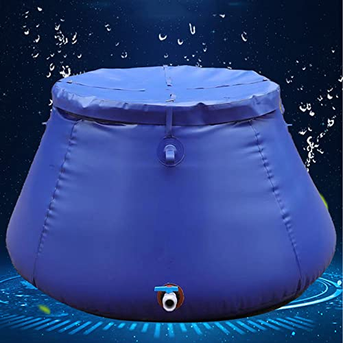 EUPXRHY Faltbare Regentonne, Wasserfass 100L 200L 300L 500L 1000L 2000L Tragbarer Camping Wasserkanister mit Hahn, Reißwiderstand Notwasserbeutel mit Großem Fassungsvermögen,1000L