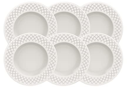 Tramontina - TRAMONTINA- Ensemble 6pcs Assiettes à dessert Rondes Porcelaine blanche Ingrid 21cm - Élégance intemporelle, design classique. Parfaites pour toutes les occasions.