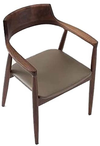 BOLOKA Stuhl Hocker Nordischer Holzstuhl Hiroshima-Lehrstuhl-Designer-Stuhl-Präsident-Stuhl moderner minimalistischer Esszimmer-Sessel moderner Schemel (Color : Khaki PU leatherC)