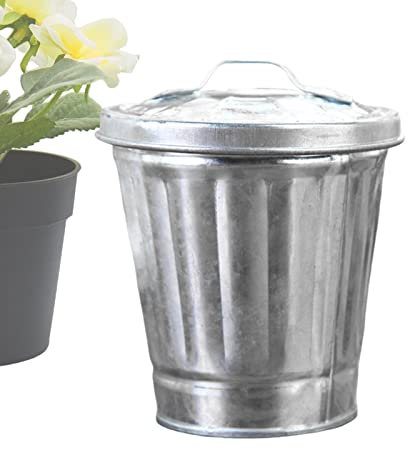 Kleiner Mülleimer – niedliche Mini-Tisch-Mülleimer – moderner Schreibtisch-Mülleimer mit Deckel für die Entsorgung von Baumwollrunden, Make-up-Schwämmen und Taschentüchern Keloc