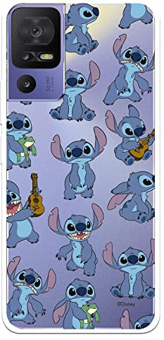 Funda para TCL 40 SE Oficial de Lilo & Stitch Patron Transparente para Proteger tu móvil. Carcasa para TCL de Silicona Flexible con Licencia Oficial de Disney