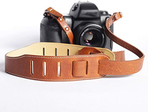Camera strap, Slr Digital Camera Strap for Micro Single Shoulder Strap Handmade Leather for DSLR Camera (Color : Brown, Size : 120x4.5cm)
