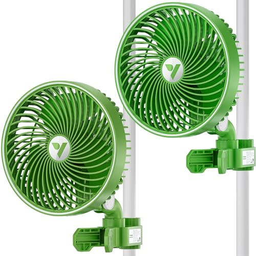 VIVOSUN Pack of 2 AeroWave E6 Grow Tent Fan 15 cm, EC Motor, Smart WiFi Control, US-Patented Clip Fan with Automatic Oscillation, Weatherproof according to IP-54 for Hydroponic Ventilation
