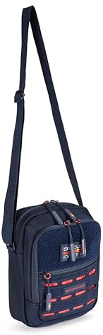 Red Bull Racing Offizielle Team Timeline Umhängetasche – für Sportler – Rot, Marineblau und Gelb – 25 cm hoch, 18 cm breit, 6,5 cm tief – leichtes Design, mehrfarbig, 25cm Height,18cm Width, 6.5cm