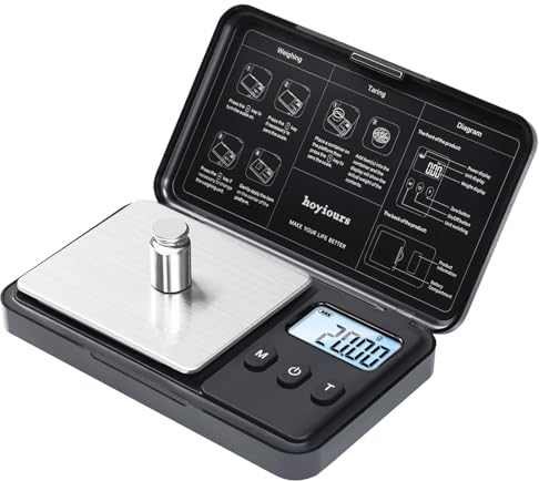 hoyiours Küchenwaage Digitale, 0.01 g Mini Digitalwaage Multifunktions mit Lcd Display und Tara Funktion, Taschenwaage klein für Lebensmittel, Schmuck, Medizin, Labor, Kaffee