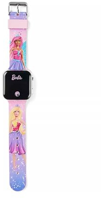 Accutime Barbie Sparkles LED Kinder-Digital-Armbanduhr, Pink, Charakterdruck
