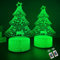 ZQX 3D Tischlampe Weihnachten, 2 Stück Weihnachtsbaum 3D Illusionslampe, 16 Farben LED Deko Lampe Akku mit Fernbedienung für Zuhause Innen Weihnachtsdeko