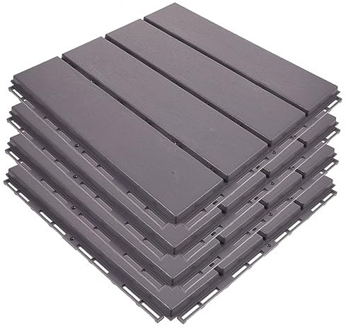 4 Stück Zusammengebauter Boden Balkondeck Bodenfliesen Aus Gummi Bodenfliesen Im Außenbereich Außenterrasse Kunststoffboden Im Außenbereich Außenboden Haushalt Plastik Teppich
