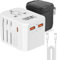 Universal Travel Adapter, International travel Plug Adaptor with USB C USB A Ports, Worldwide travel Plug Adapter for US to European EU AUS Ireland UK (GaN-30W)
