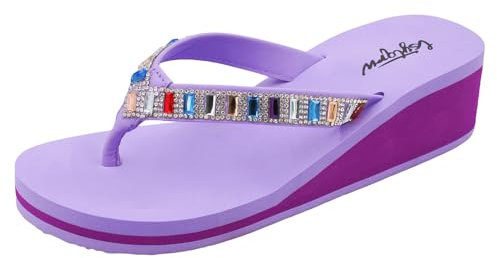 LSYTQRW Infradito da donna Orthotics con morbido cuscino infradito pantofole con supporto per arco plantare zeppa sandalo per interni ed esterni casual sandali da passeggio, Viola, 38.5/40 EU