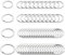 50 Pack Anneau Porte Clé, Porte Clef, Porte Clé 20mm 25mm 30mm 35mm, Anneau Porte Clef, Double Anneau Fendu, Convient pour Les Clés de Bricolage, Les Clés de Maison, Argent