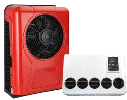 Climatiseur Électrique De Stationnement Divisé, Climatisation Automobile 12V 24V For Bus Camp Van Tracteur Camion(Red 12V)