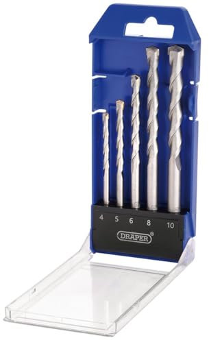 Draper 5 pcs TCT Masonry Drill Bit Set - 13618 - for Concrete, Brick, Stone, Slate and Masonry