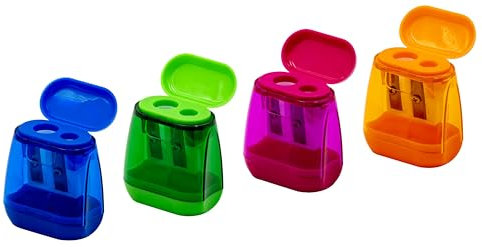 TSI Doppelspitzerdosen 4er Packung, in den Farben pink, grün, blau und orange, Art.Nr. 45024